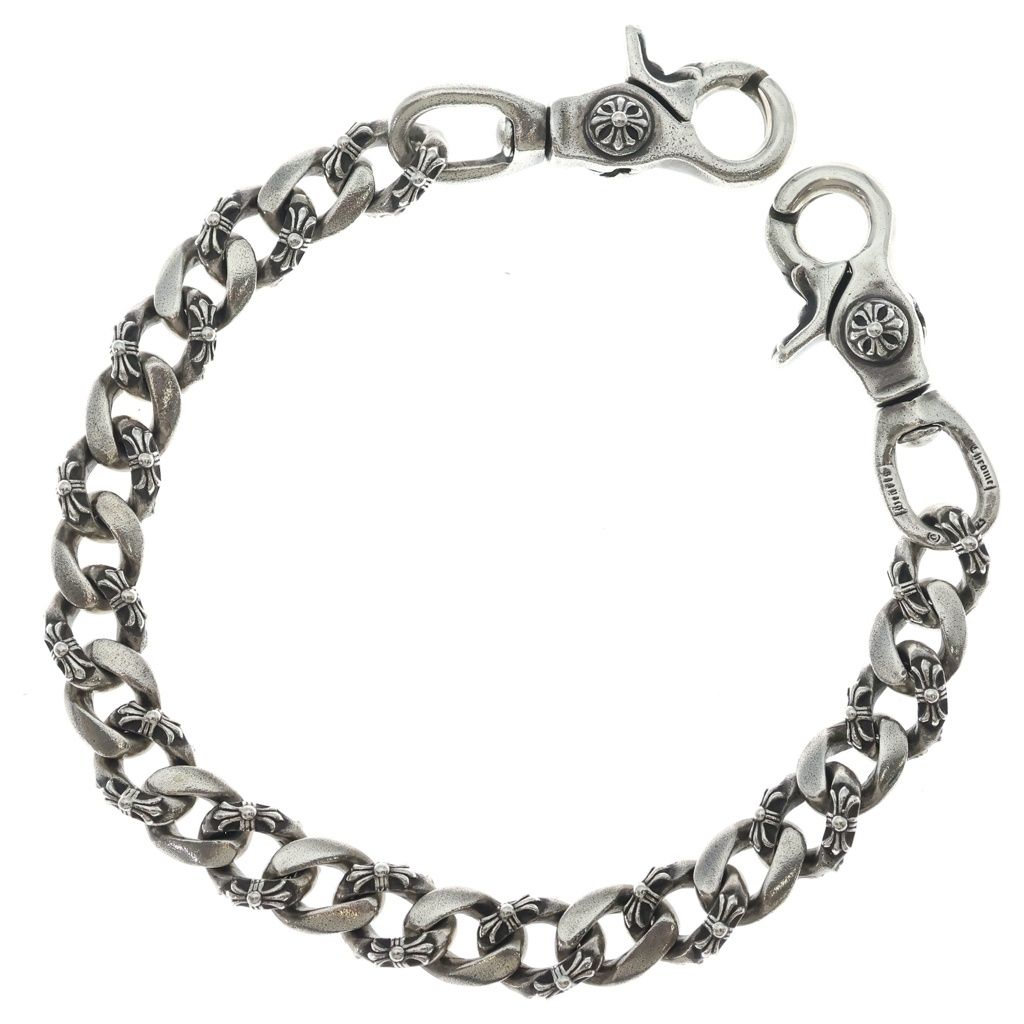 CHROME HEARTS (クロムハーツ) FANCY SHORT-T/2クリップショートファンシー ウォレットチェーン シルバー BCA077