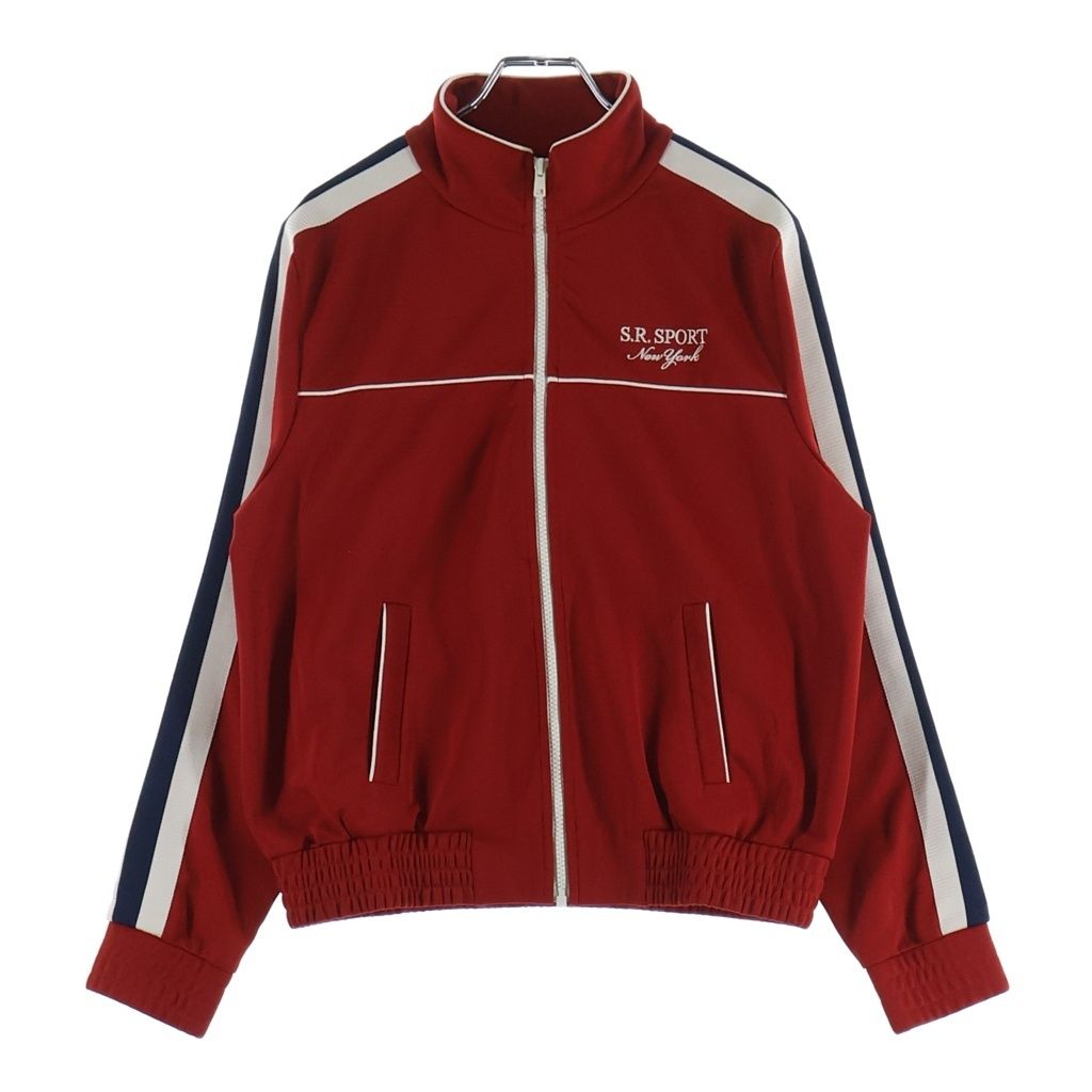 NO BRAND ノーブランド Sporty & Rich スポーティアンドリッチ ロゴ刺繍 ポリコットン トラックジャケット レッド NO BRAND (ノーブランド) Sporty & Rich スポーティアンドリッチ ロゴ