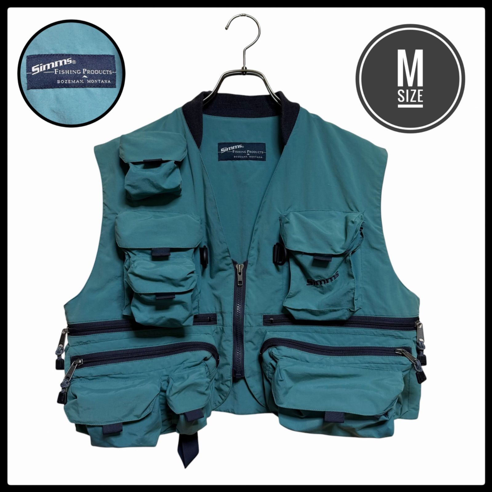 USA製/希少旧ロゴ】SIMMS シムス フィッシングベスト M（日本L相当