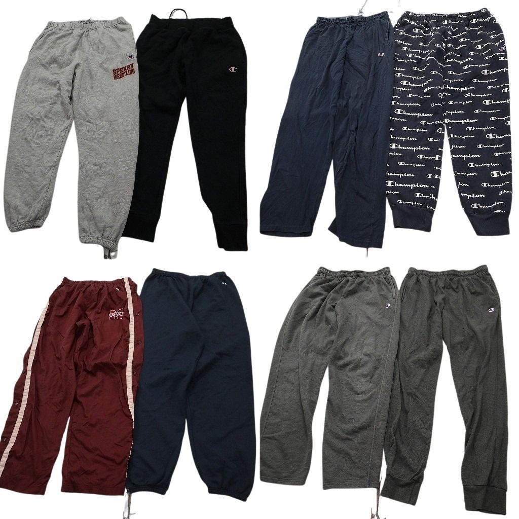 古着卸 まとめ売り チャンピオン パンツ 8枚セット ( メンズ L ) スウェット イージーパンツ ナイロン 中古 古着 NF4595 古着卸 まとめ売り チャンピオン パンツ 8枚セット ( メンズ L