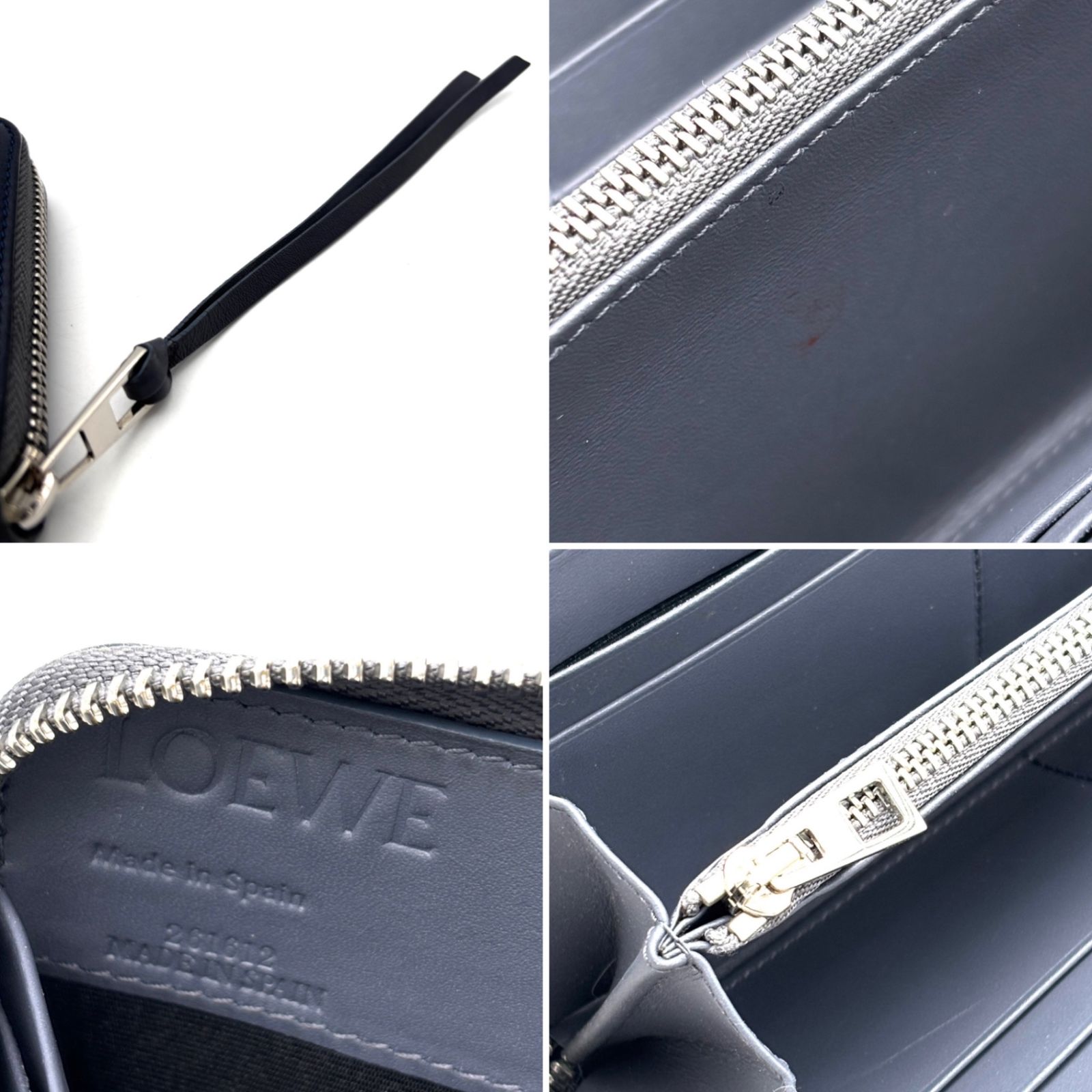 美品 ロエベ LOEWE アナグラム ラウンドファスナー 長財布 ジップ 