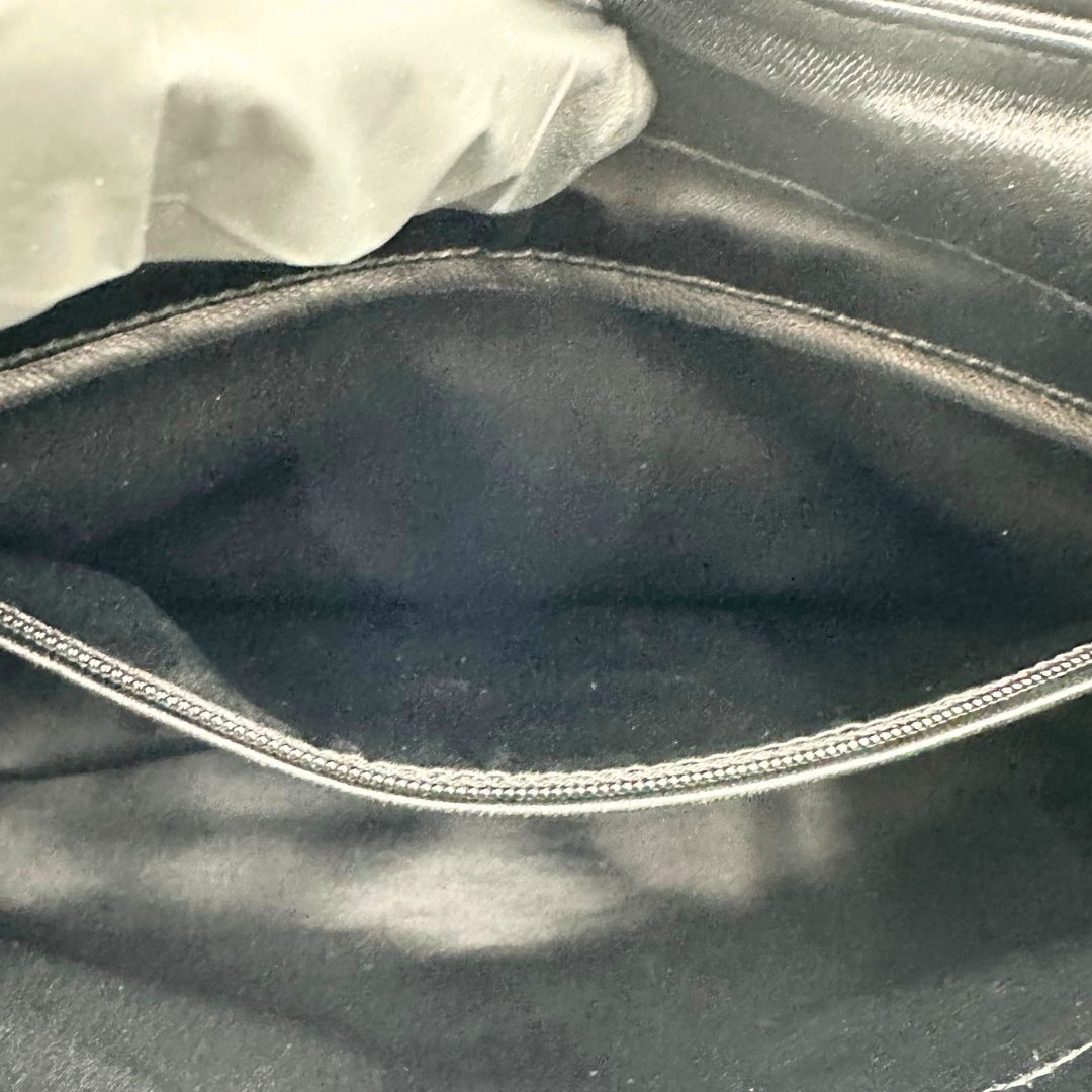 美品】Yves Saint Laurent サテン フリル チェーン ワンショルダー