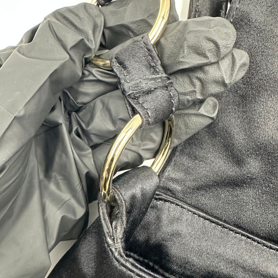 美品】Yves Saint Laurent サテン フリル チェーン ワンショルダー