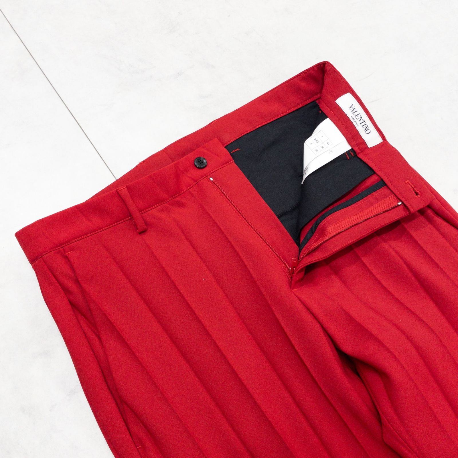 VALENTINO ヴァレンティノ パンツ プリーツ ウール ポリエステル