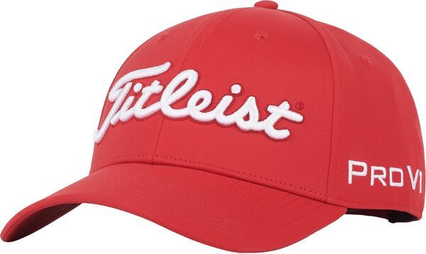 タイトリスト メンズ アクセサリー 帽子 Titleist Mens Tour Performance Golf Hat RedWhite ホワイト