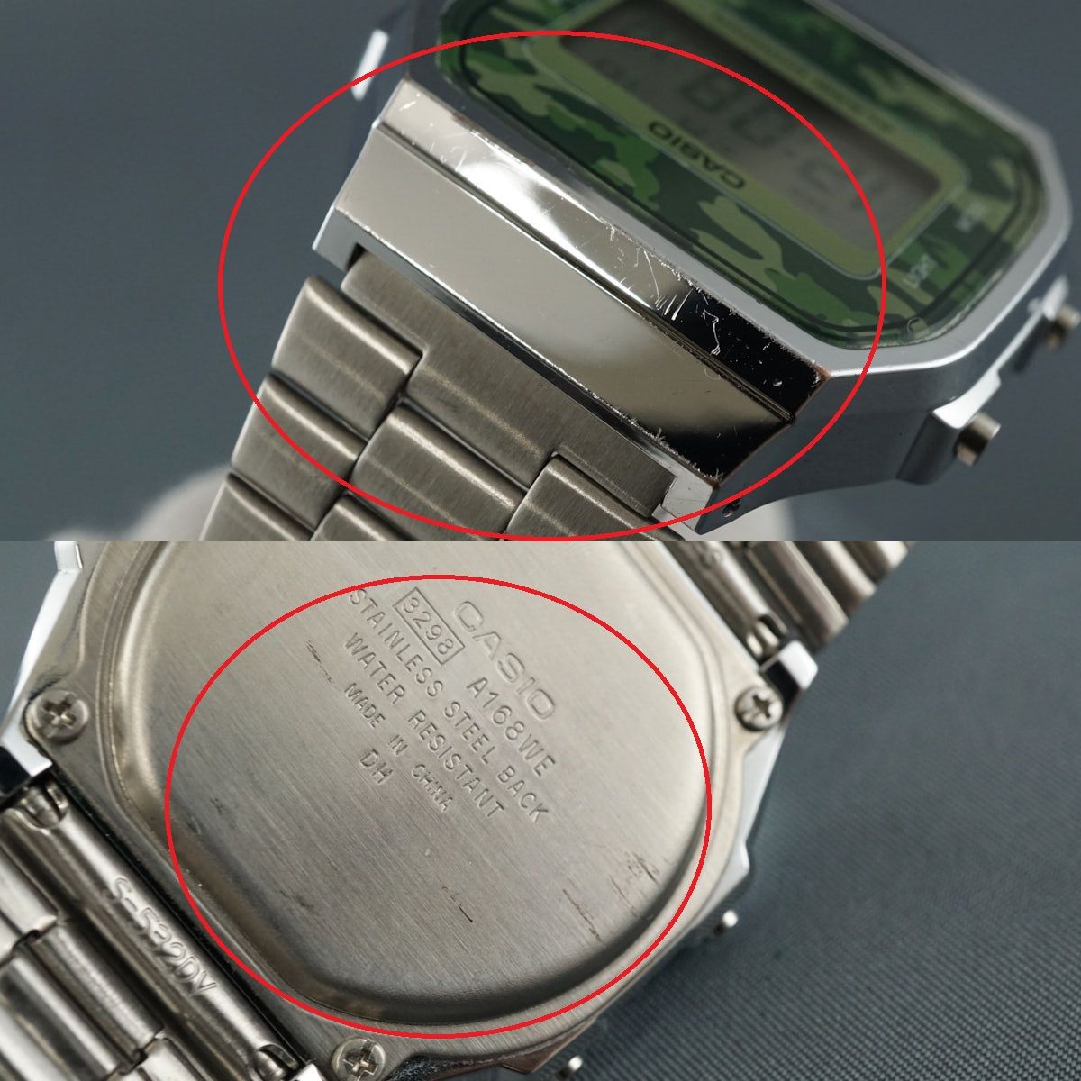 CASIO カシオ スタンダート チープカシオ 腕時計 USED美品 A168WE 迷彩 