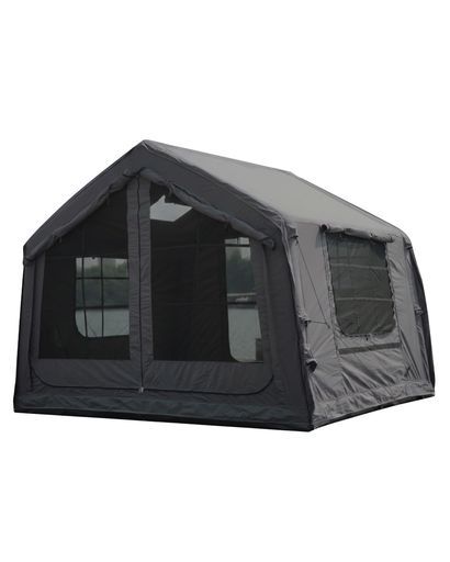 エアーテント インフレータブルテント TCポリコットン 軍幕風 グリーン ロッジ型 小屋型 煙突穴付き 簡単設営 4シーズン対応 メッシュ窓 通気性
