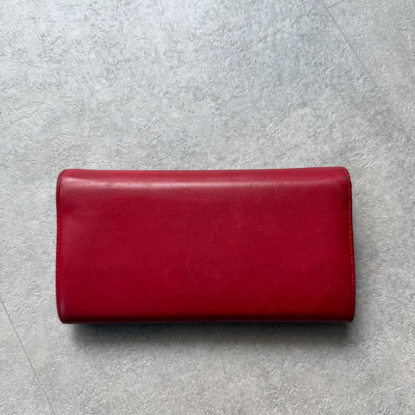 CHANEL シャネル ココマーク 長財布 レザー デカココ レッド 赤