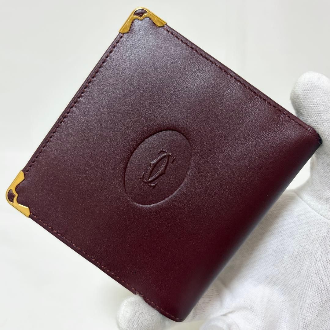 Cartier カルティエ 二つ折り財布 コンパクト マストライン レザー