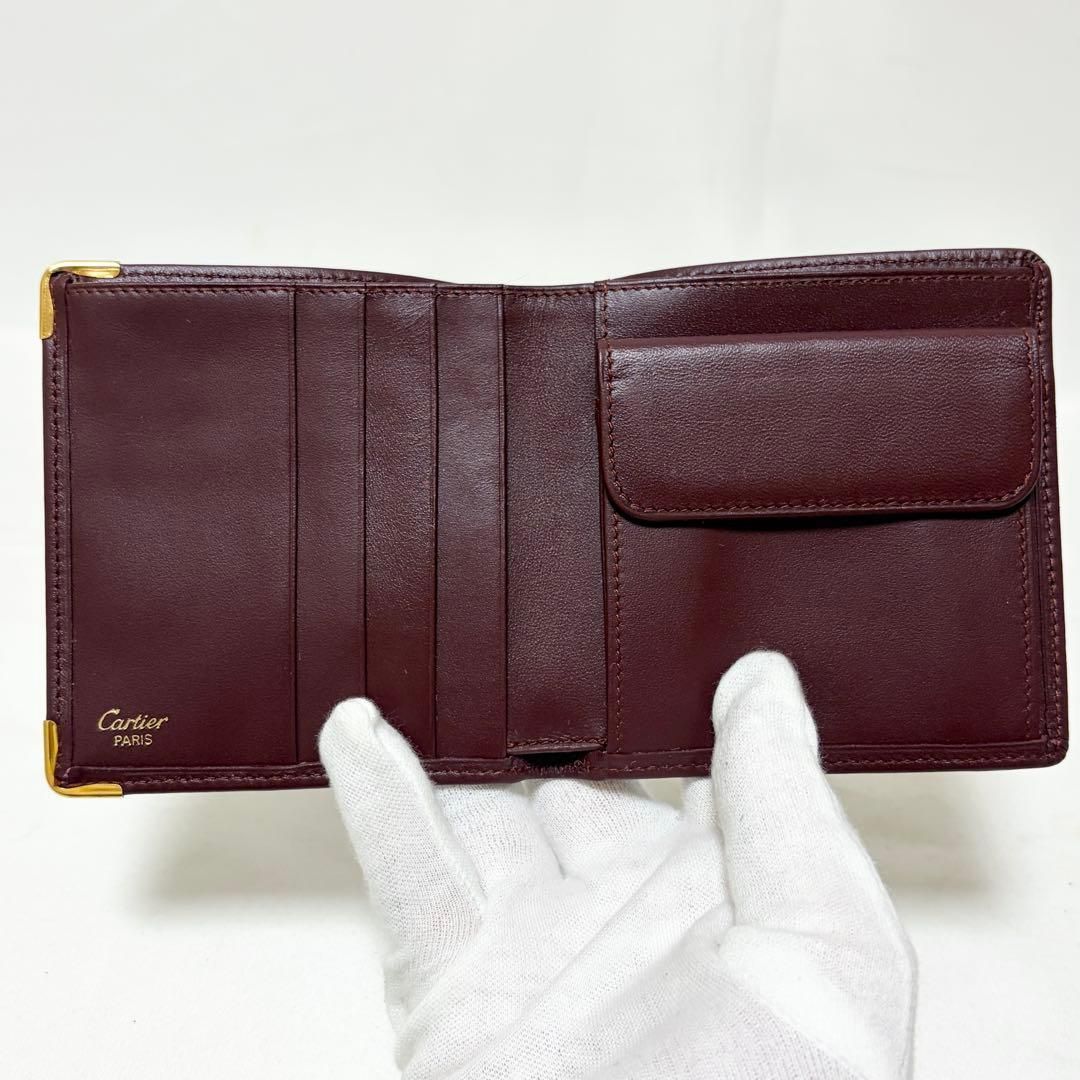 Cartier カルティエ 二つ折り財布 コンパクト マストライン レザー