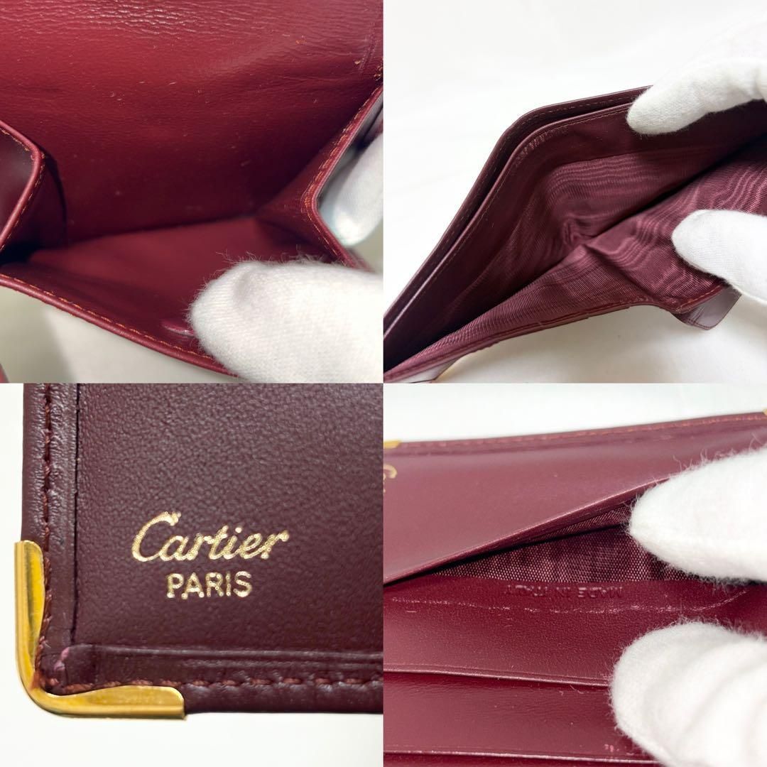 Cartier カルティエ 二つ折り財布 コンパクト マストライン レザー