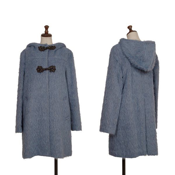 ヴィヴィアンタムVIVIENNETAM ウール混紡シャギーダッフルコート 水色1