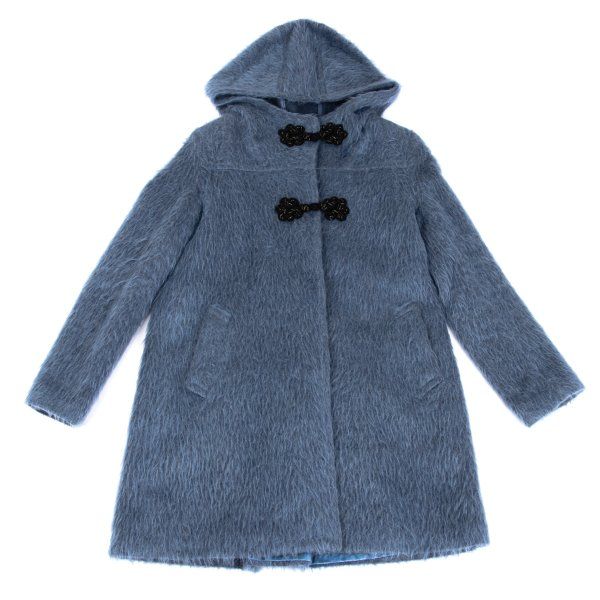 ヴィヴィアンタムVIVIENNETAM ウール混紡シャギーダッフルコート 水色1