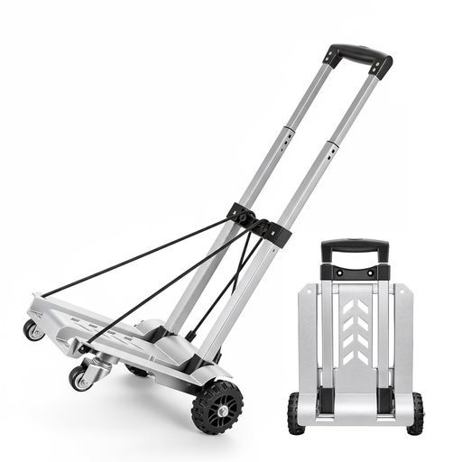GREENWILD キャリーカート 折り畳み アルミ合金製 荷物カート 4輪 台車 バンジーコード付き 100kg耐荷重 キャンプ アウトドア 荷物運