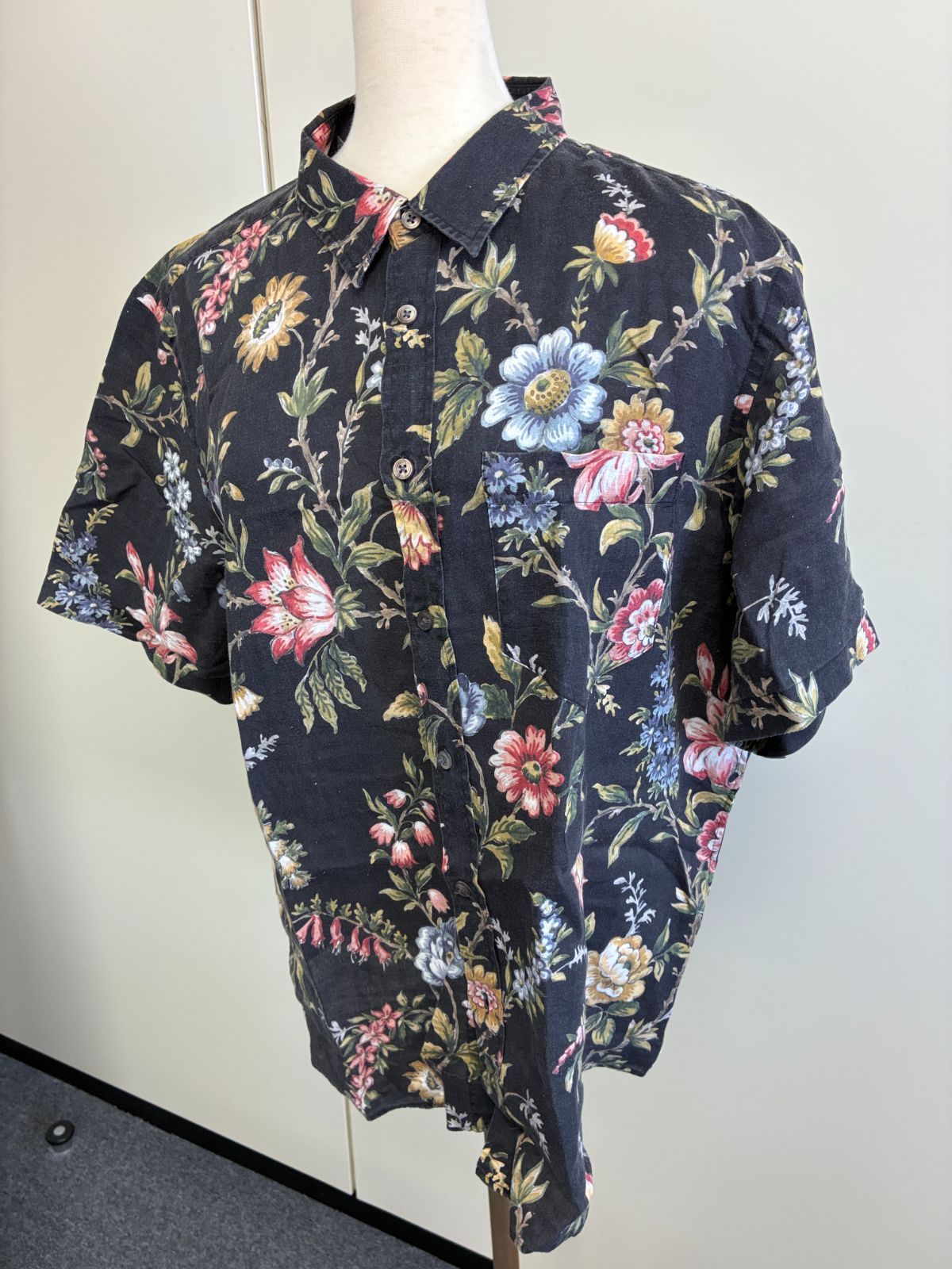 美品♦︎ポールスミスコレクション 麻100% 花柄半袖シャツXL 高級ライン】ポールスミスコレクション 麻100% 花柄 半袖シャツ XL
