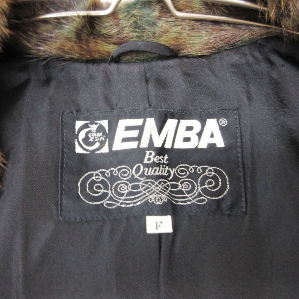 EMBA エンバ コート 毛皮 コート ウィーゼルファー スナップボタン