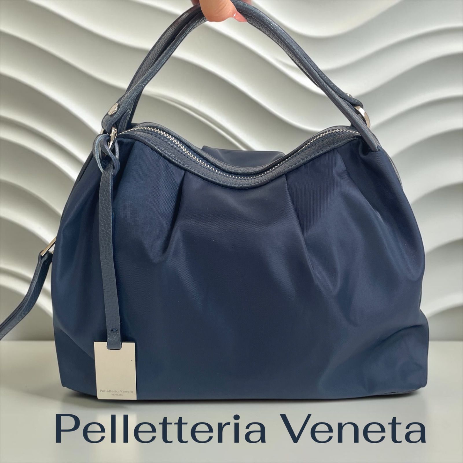Pelletteria Veneta 2way ショルダーバッグ ネイビー 【美品】 - メルカリ