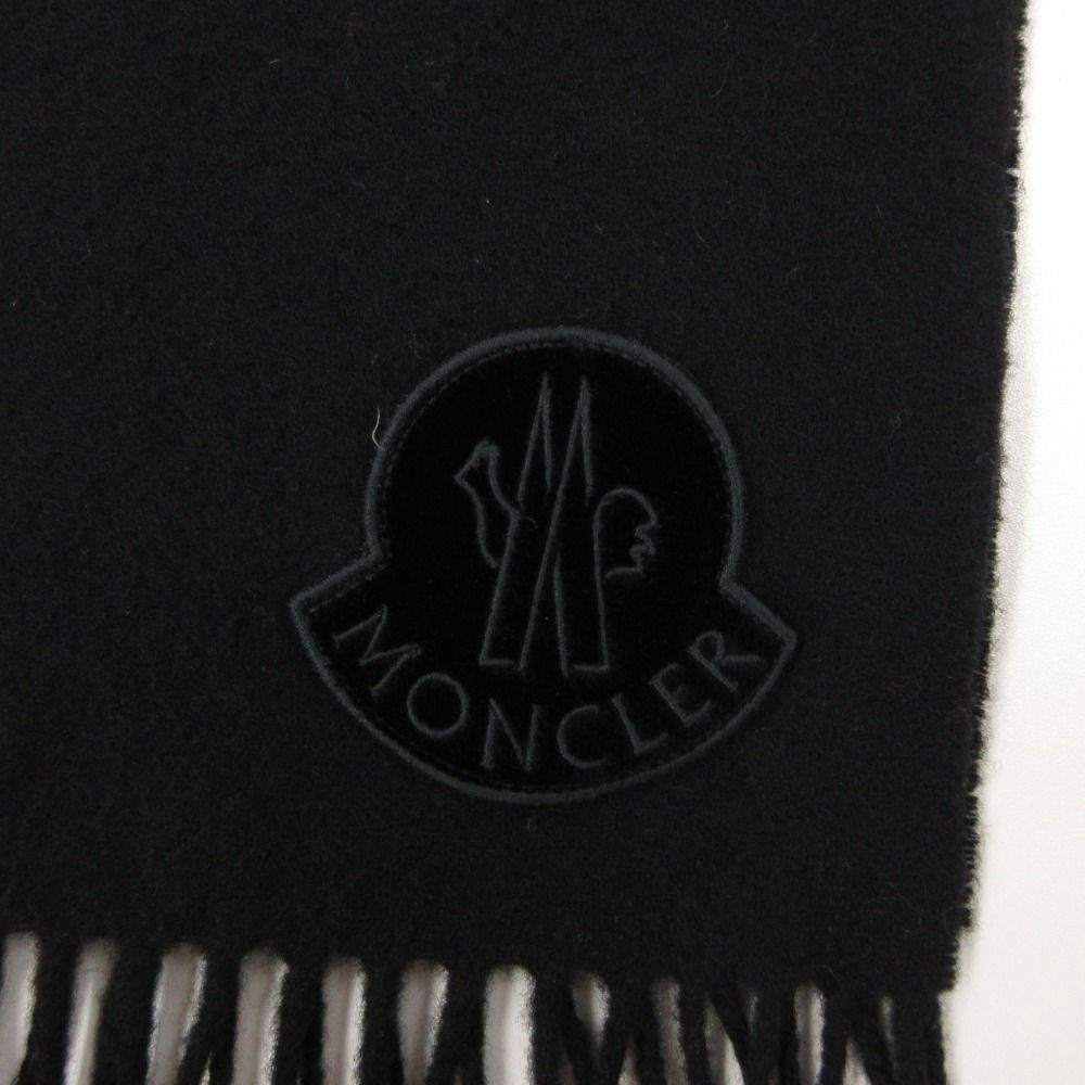 MONCLER モンクレール マフラー ロゴワッペン ウールフリンジ 大判
