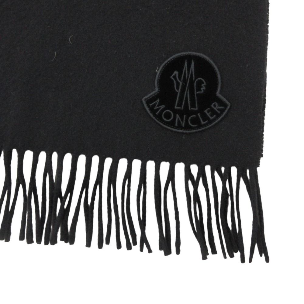 MONCLER モンクレール マフラー ロゴワッペン ウールフリンジ 大判