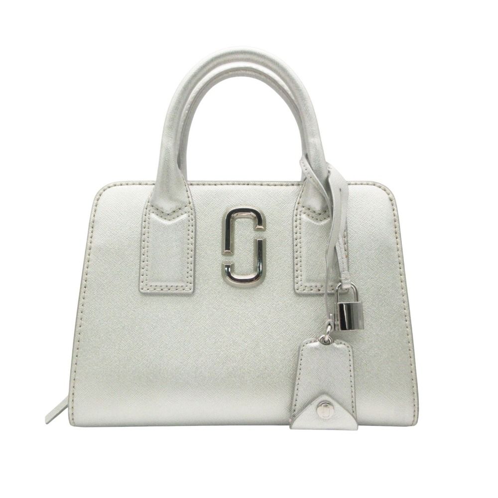 MARC JACOBS マークジェイコブス ハンドバッグ THE LITTLE BIG SHOT メタリックシルバー レディース 【中古】