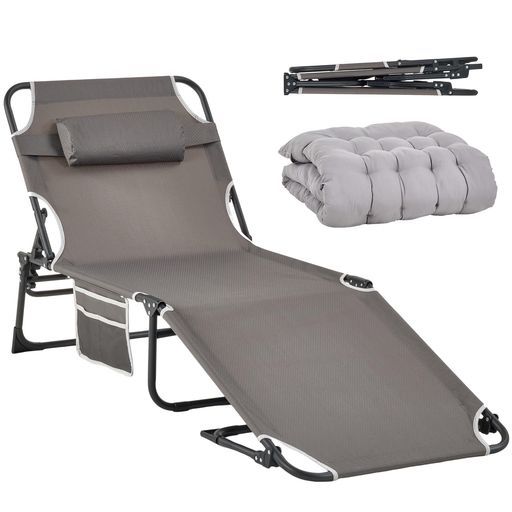 VECELO 折りたたみベッド 190*68*30cm グレー シングル コンパクト 軽量 省スペース 収納便利 簡易ベッド 折り畳み式 マットレス付