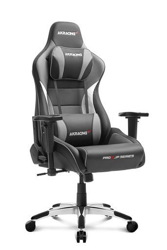 AKRacing ゲーミングチェア デスクチェア 勉強椅子 学習椅子 グレー 灰 Pro-X JP 国産高耐久PUレザー 180度リクライニング 在宅
