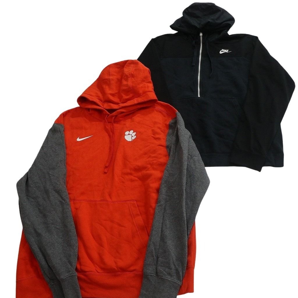 古着卸 まとめ売り NIKE ナイキ スウェット 8枚セット ( メンズ L ) ハーフジップ フーディー バイカラー グレー 中古 古着 NF5871 古着卸 まとめ売り NIKE ナイキ スウェット 8枚セット ( メンズ L