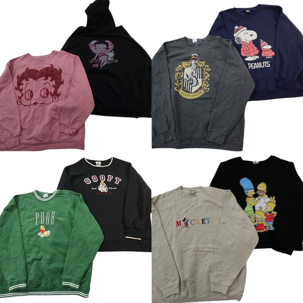古着卸 まとめ売り キャラクター スウェット 8枚セット ( メンズ 2XL