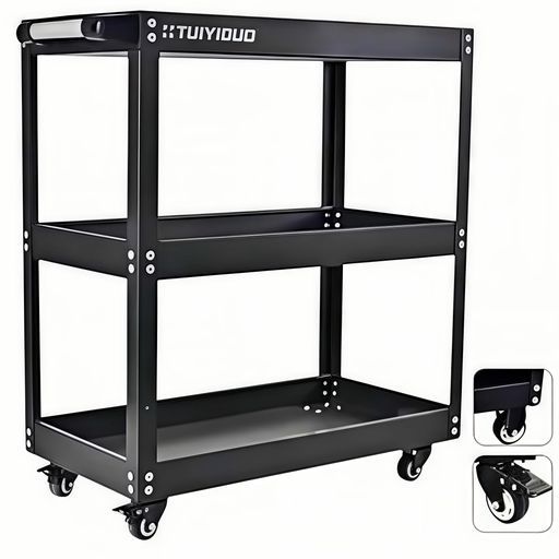 TUIYIDUO 三段 【耐荷重200kg】合金鋼 ツールカート 工具ワゴン 工具カート ドライバーホルダー 工具箱 ツールボックス キャスター付き 7,056円