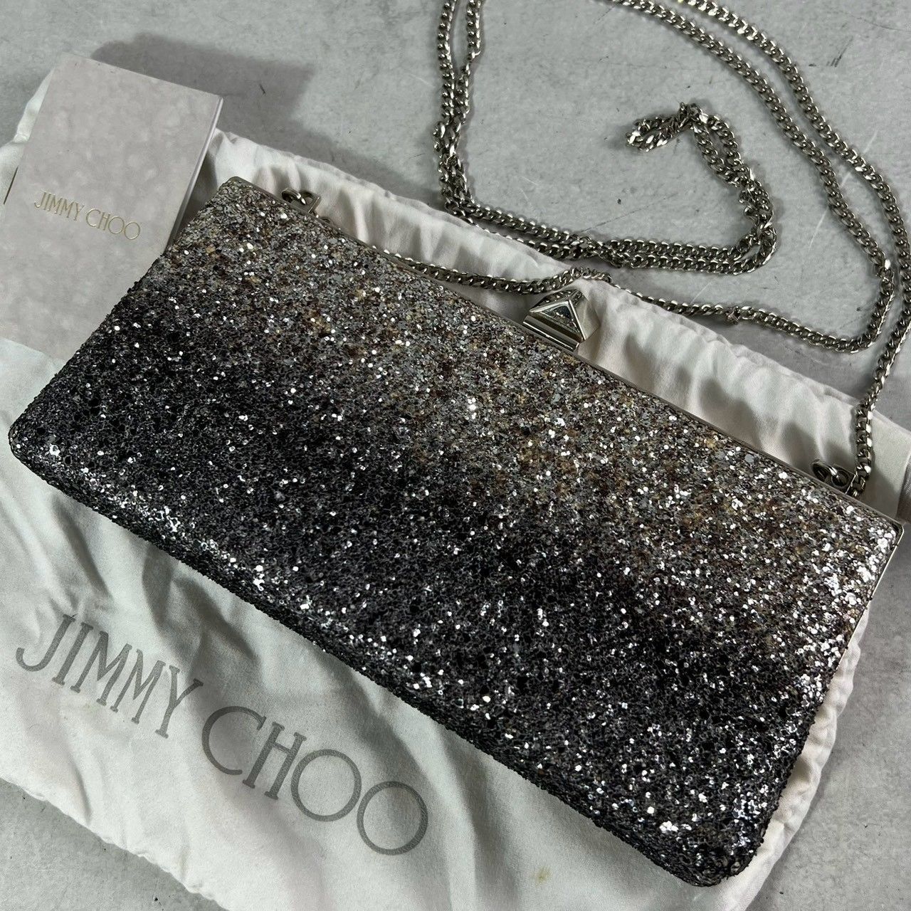 美品✨JIMMY CHOO ジミーチュウ グラデーショングリッターラメ 2way 