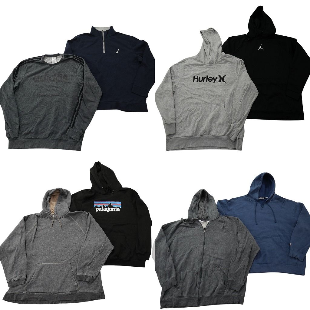 古着卸 まとめ売り ブランド スウェット 8枚セット ( メンズ XL/2XL ) コロンビア パタゴニア ノーティカ アディダス フィラ 中古 NF6151 古着卸 まとめ売り ブランド スウェット 8枚セット ( メンズ XL/2XL
