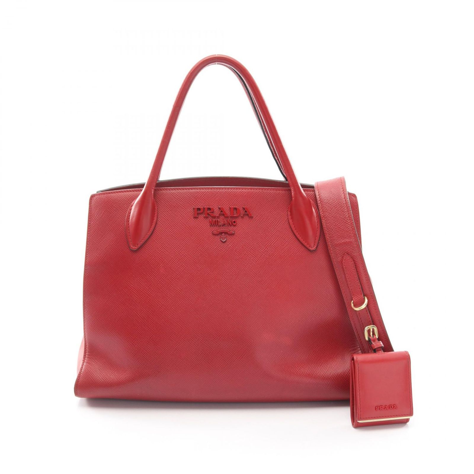 PRADA プラダ SAFFIANO CUIR C モノクローム 2WAY ハンドバッグ