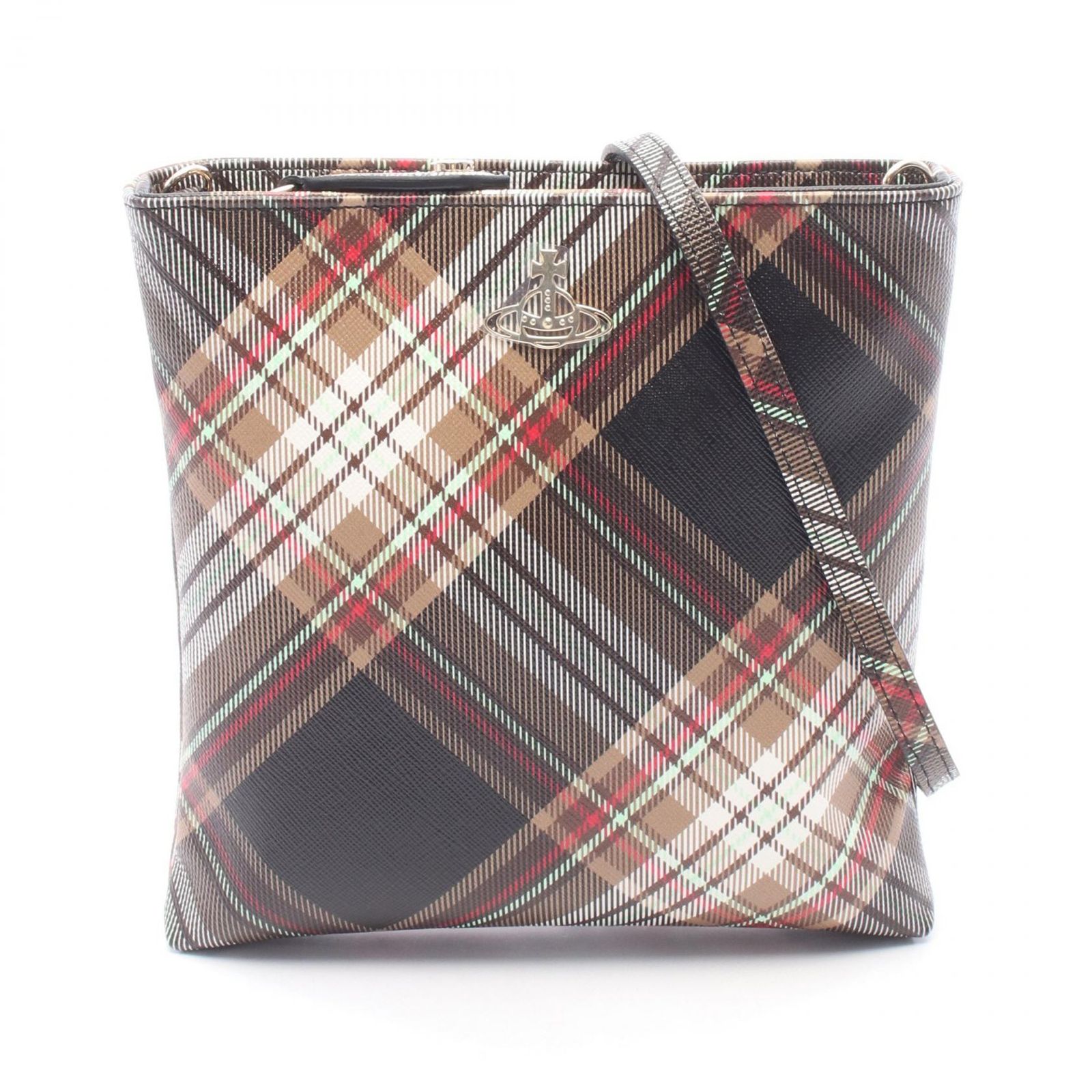 Vivienne Westwood ヴィヴィアンウエストウッド スクエア チェック オーブ ショルダーバッグ