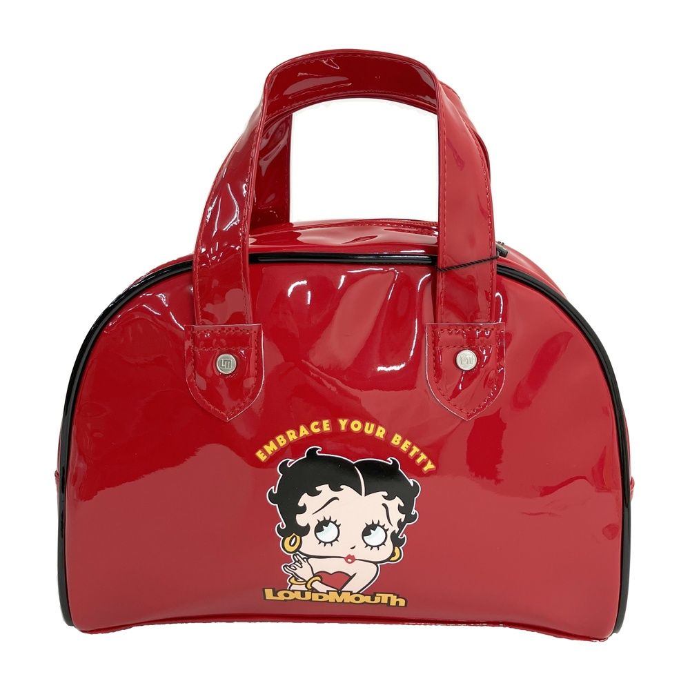 LOUD MOUTH ラウドマウス ×Betty Boop エナメル カートバッグ  レッド系  [240101746501] ゴルフウェア ストスト LOUD MOUTH ラウドマウス ×Betty Boop エナメル カートバッグ レッド系