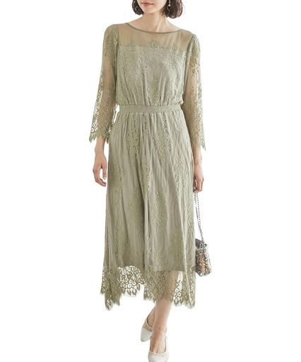 ロペピクニック 【Mon E’toile/モンエトワール】【結婚式にも】レースDRESS レディース GDE13770 カーキー(36)