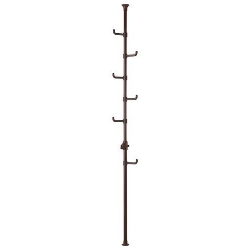 Belca ハンガーラック 簡単つっぱりポールハンガー フック6本 台座直径6.5x高さ190~255cm ブラウン 突っ張り式 高さ伸縮 ワンタッチ