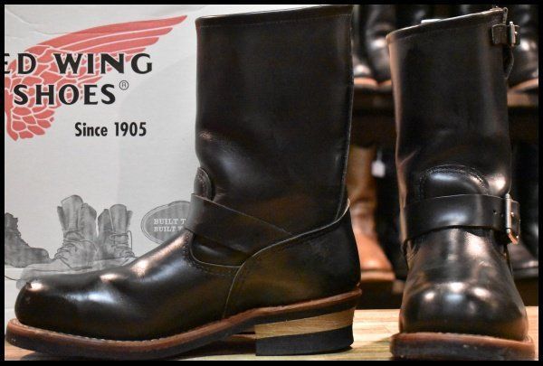 【8D 箱付 良品 08年】レッドウィング 2268 エンジニア 黒 ブラッククローム スチールトゥ ブーツ redwing HOPESMORE【GG402】