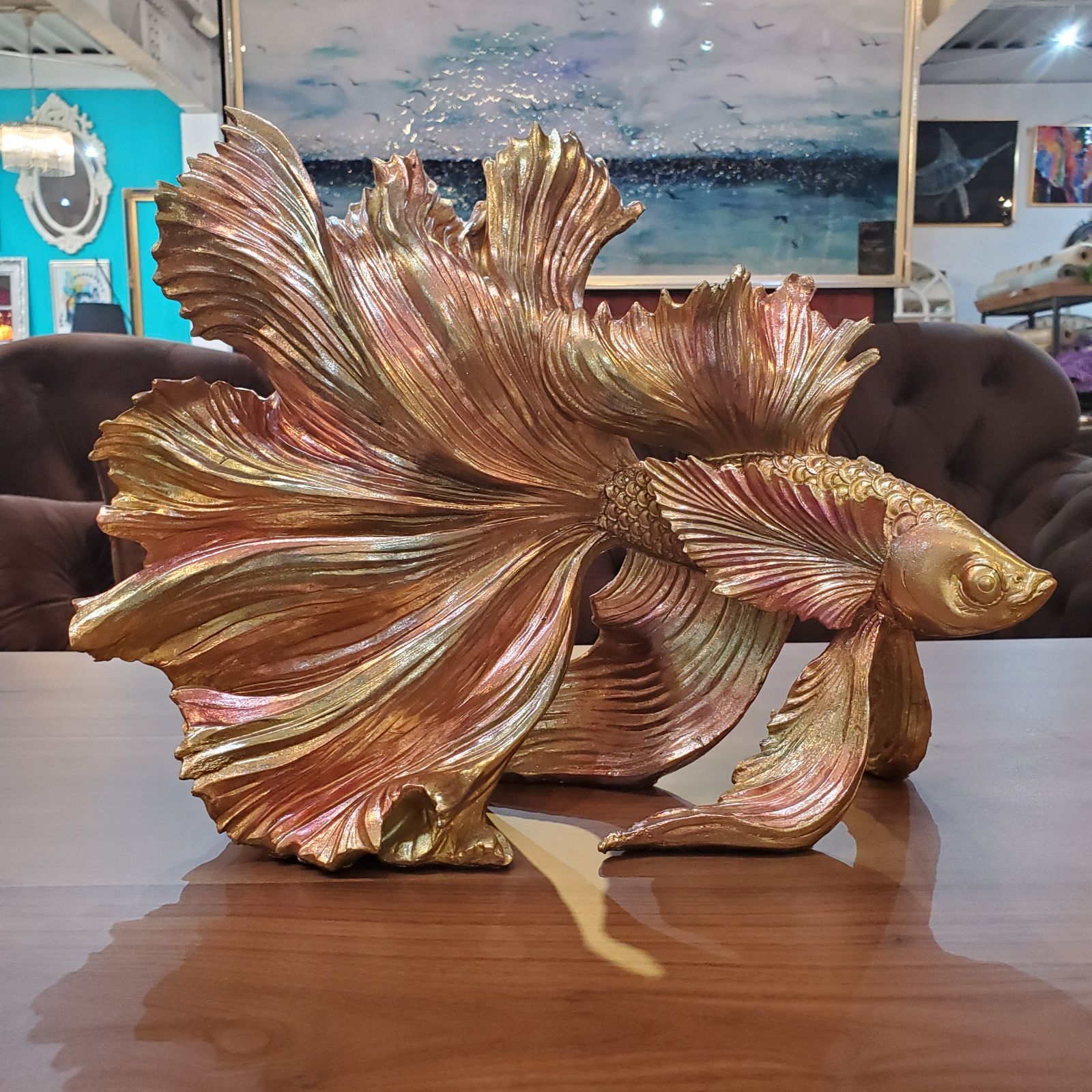 【送料無料】オブジェ　置物　魚　金魚　フィッシュ ブロンズ 存在感抜群　オブジェ　存在感　ラグジュアリー 12,620円