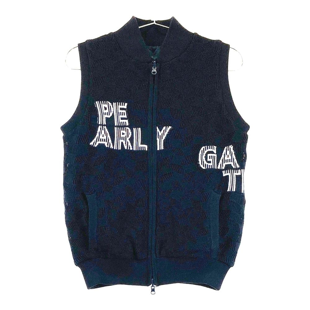 サイズ：0 PEARLY GATES パーリーゲイツ 2024年 リバーシブル ジップ ニットベスト ネイビー系 [240101726338] ゴルフウェア レディース ストスト