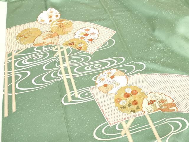 平和屋着物○銀座きしや 訪問着 駒刺繍 流水雪輪花文 金彩 正絹 逸品