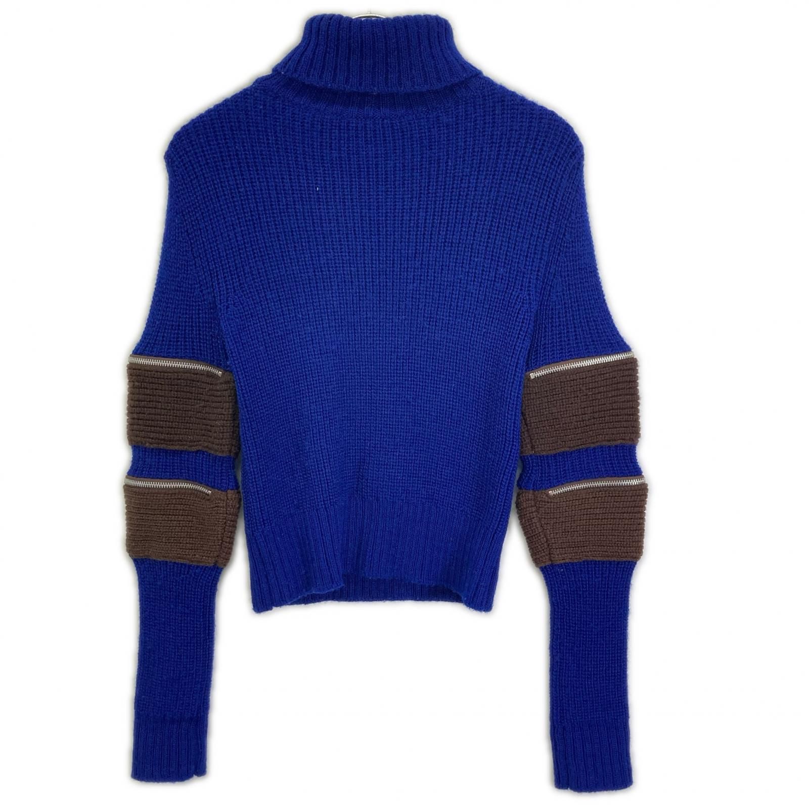 sacai サカイ 20-05233 20年製 ネイビー Wool Zip Sleeve Turtleneck 1