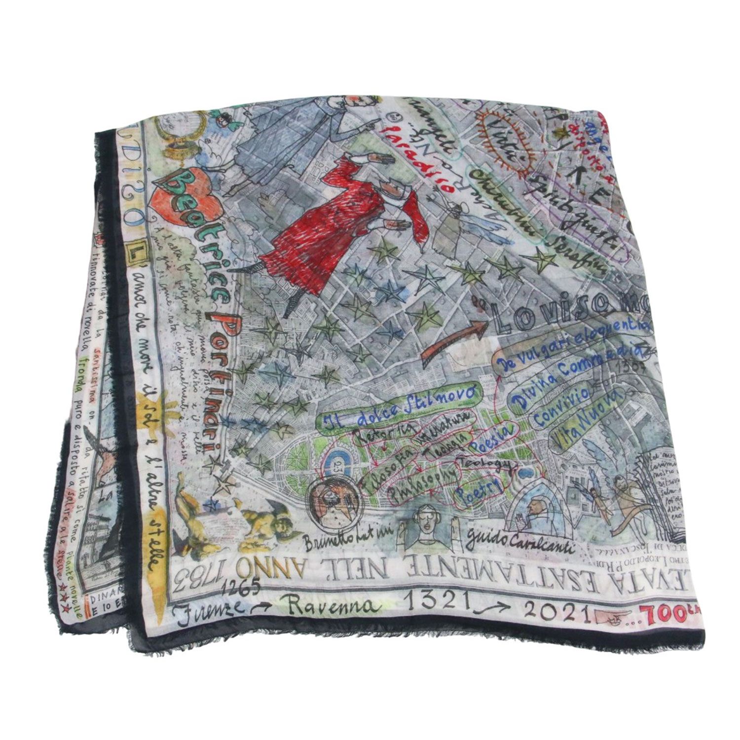 Faliero Sarti ファリエロサルティ 総柄 モダール カシミヤ ストール