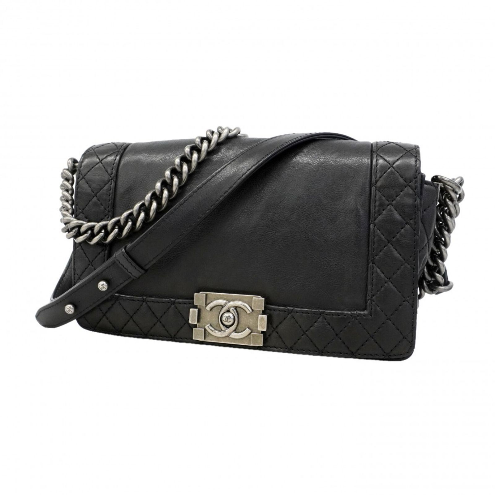 シャネル(Chanel) シャネル ショルダーバッグ ボーイシャネル チェーンショルダー カーフ ブラック レディース P3256058