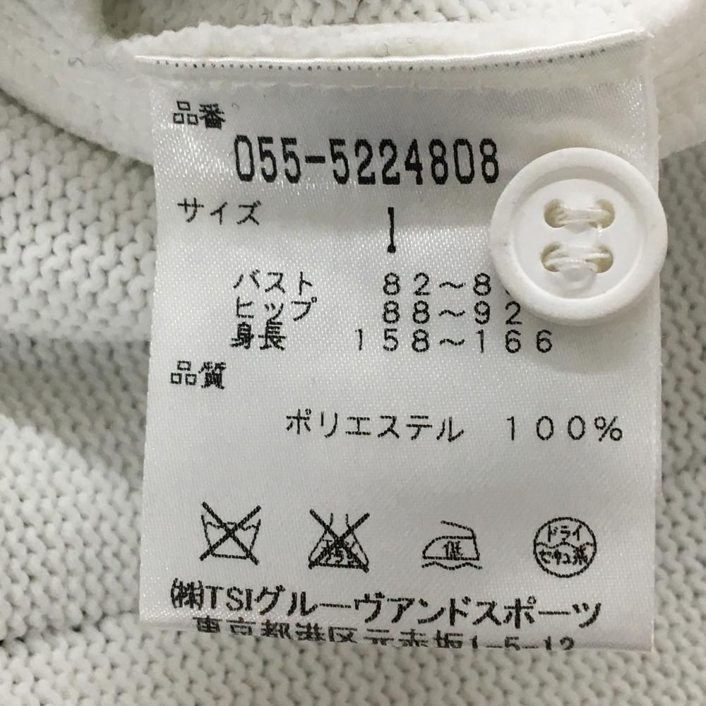 美品】パーリーゲイツ 半袖ニットポロワンピース 白×黒 サイドライン