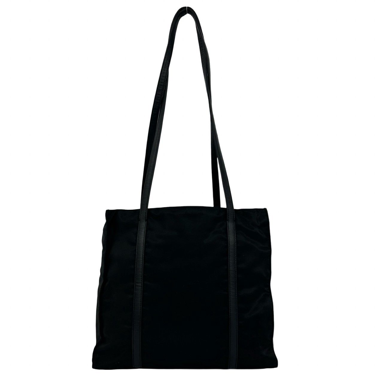 極 美品 PRADA プラダ 三角 ロゴ 金具 プレート ナイロン レザー 本革 