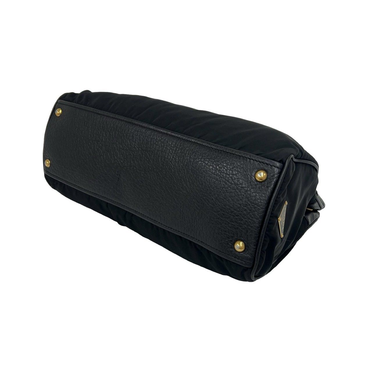 極 美品 PRADA プラダ 三角 ロゴ 金具 プレート ナイロン テスート