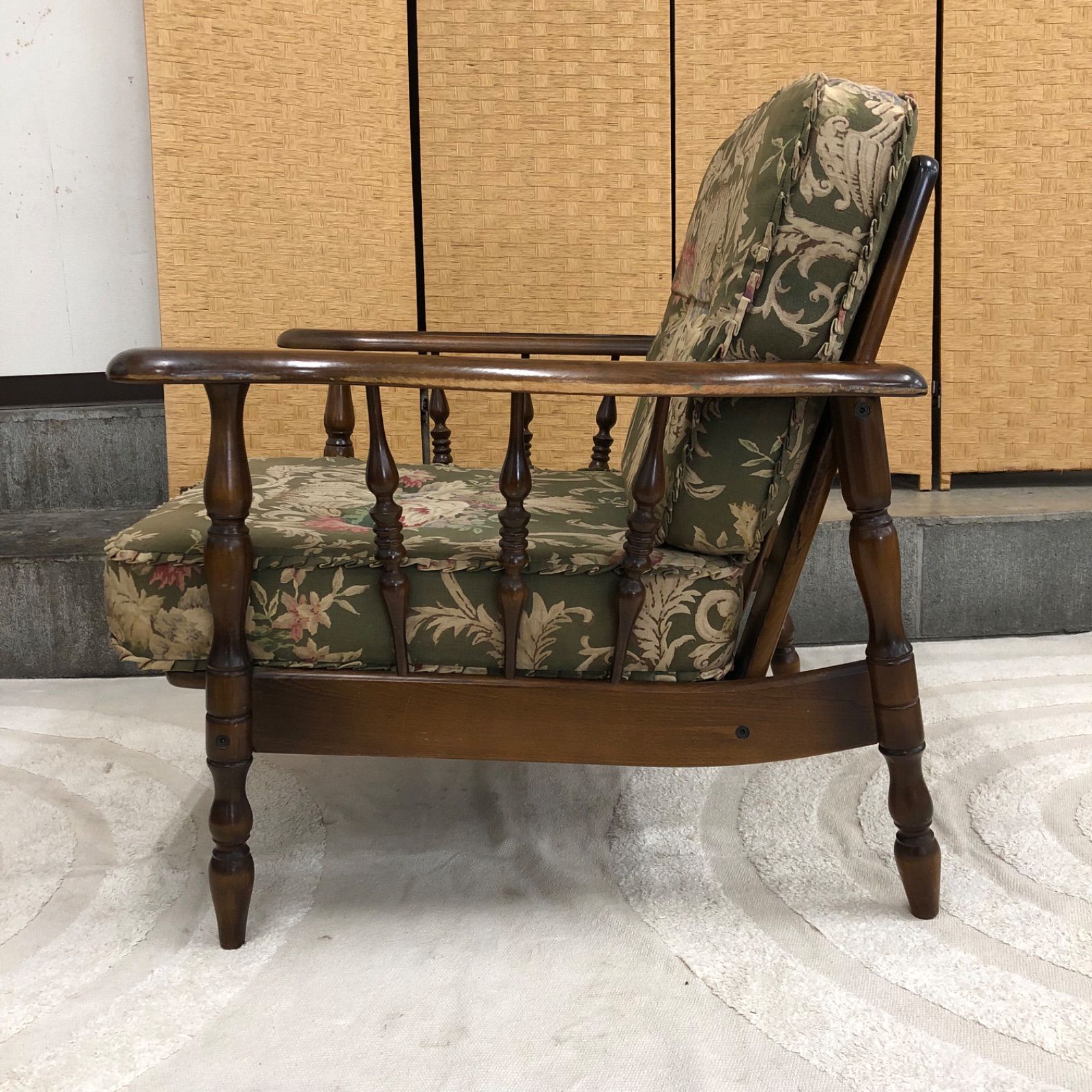 T【値下げ交渉可能】KARIMOKU カリモク アームチェア コロニアル 1人