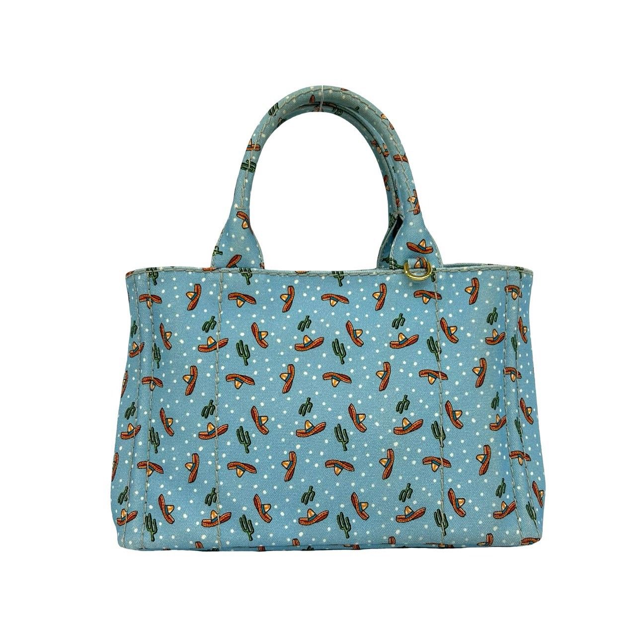 極 美品 PRADA プラダ カナパ 三角ロゴ プレート 金具 キャンバス 2way