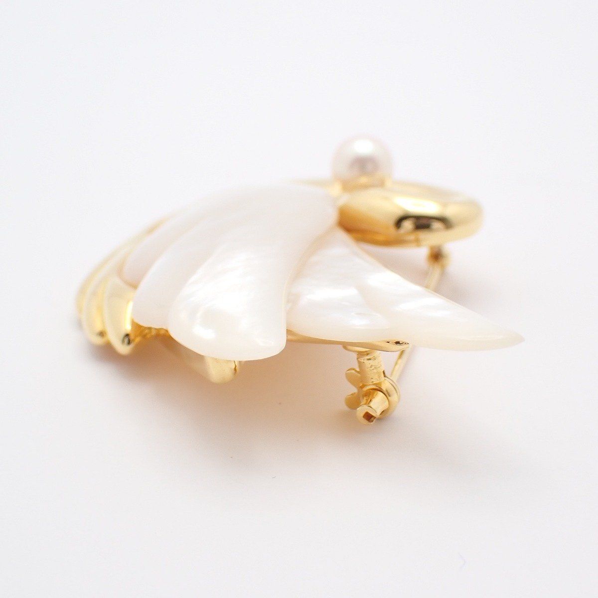 TASAKI タサキ 田崎真珠 スワンモチーフ ブローチ ゴールド色金具