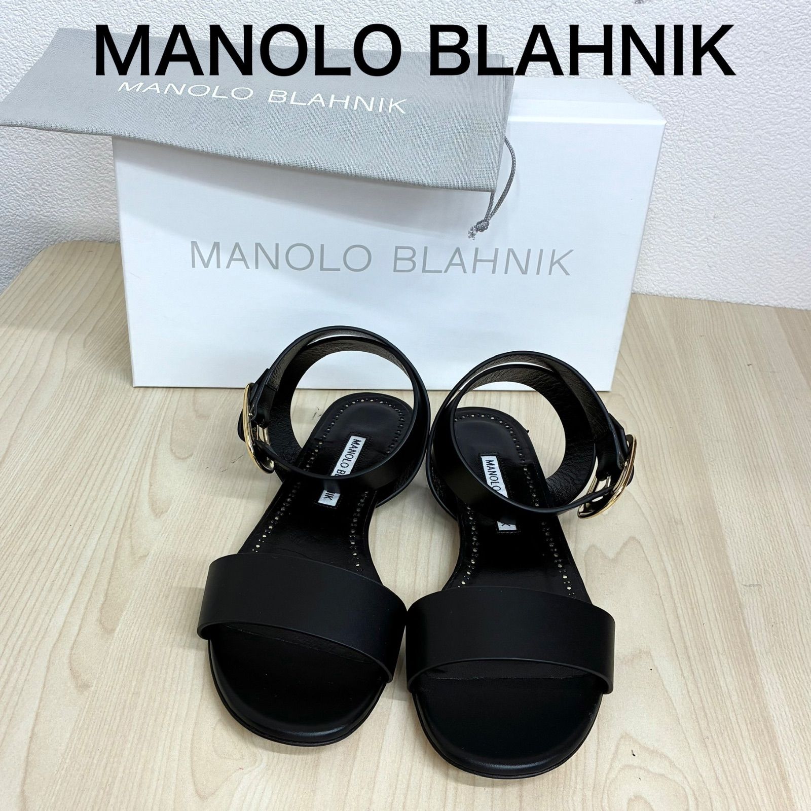マノロブラニク MANOLO BLAHNIK】新品未使用品！ベルテッドフラット